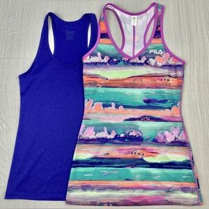 Nike, Fila Womens Active Top Lot Size XS Purple Racerback Athletic Tops